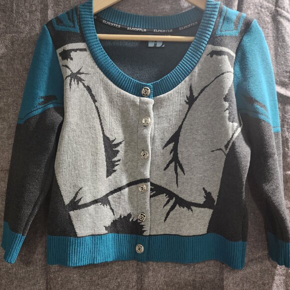 Ellhoffer Brand Galactic Night Owl Cropped Cardigan - Picture 2 of 5